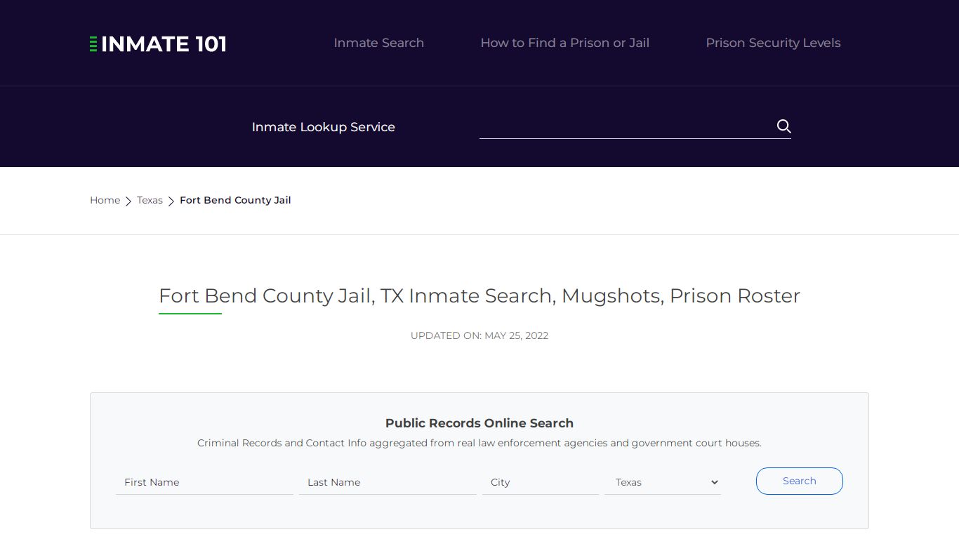 Fort Bend County Jail, TX Inmate Search, Mugshots, Prison ...